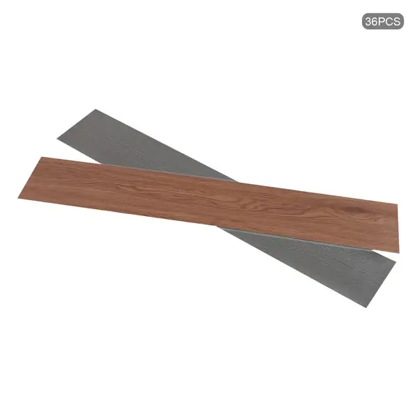 Viikonlopputarjous Puukuvio vinyylilattia - PVC lattialaudat - 36 kpl pakkaus - 91,44x15,24 cm - 1,3 mm paksuus - Keittiöön olohuoneeseen makuuhuoneeseen - Ruskea