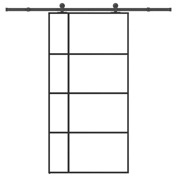 vidaXL Liukuovi asennustarvikkeilla 102,5x205 cm ESG lasi ja alumiini Pikatoimitus