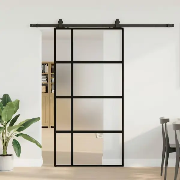 vidaXL liukuovi laitteistosarjalla musta 102,5x205 cm karkaistu lasi Ajankohtainen