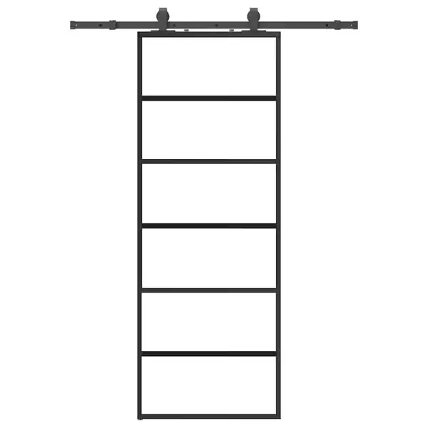 vidaXL Liukuovi asennustarvikkeilla musta 76x205 cm ESG lasi Osta Nyt