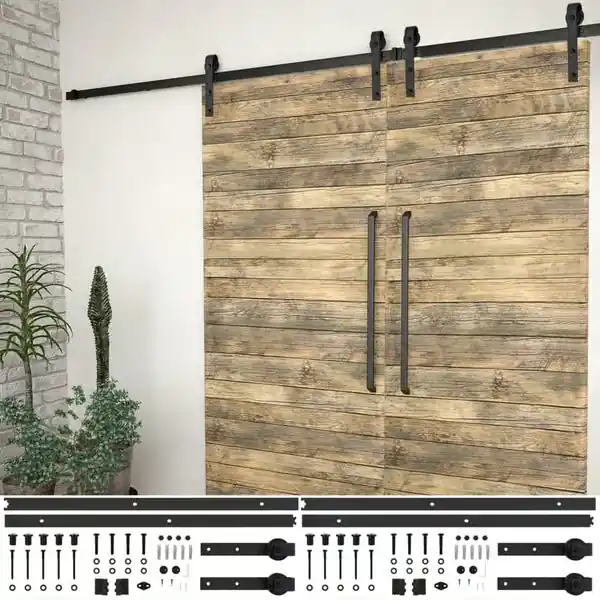 vidaXL Liukuoven asennussarja 2 kpl 183 cm teräs musta Löytö