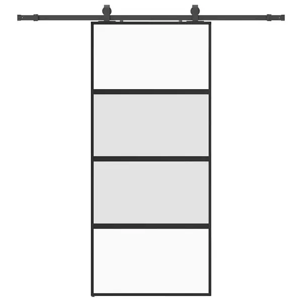 vidaXL liukuovi laitteistosarjalla musta 90x205 cm karkaistu lasi Vain Tänään
