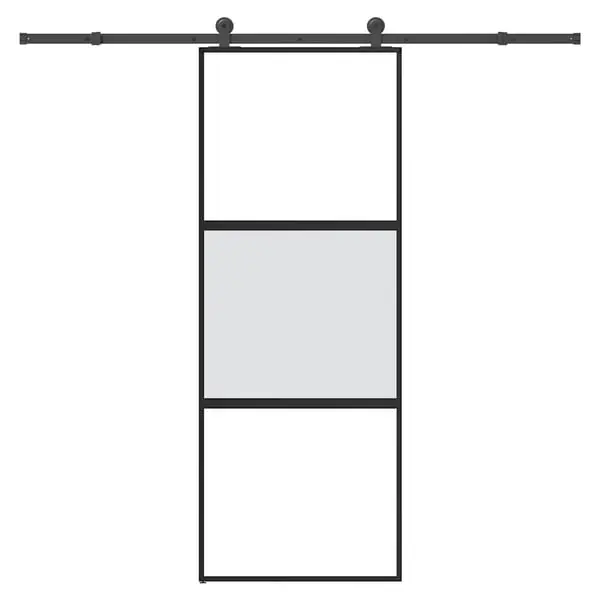 Ajankohtainen vidaXL liukuovi laitteistosarjalla 76x205 cm karkaistu lasi alumiini