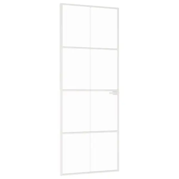 Vain Tänään vidaXL Sisäovi valkoinen 76x201,5 cm karkaistu lasi ja alumiini ohut