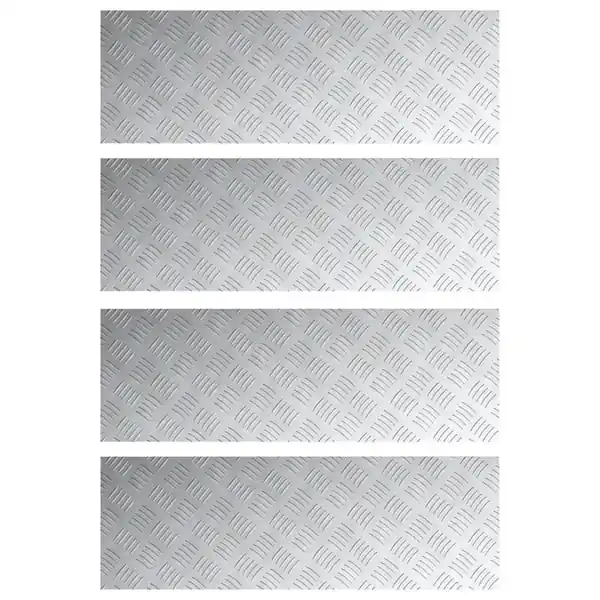 Uusi Kokoelma vidaXL Portaan askelma Suorakaide 4 pcs Hopea 90 x 30 cm Alumiini