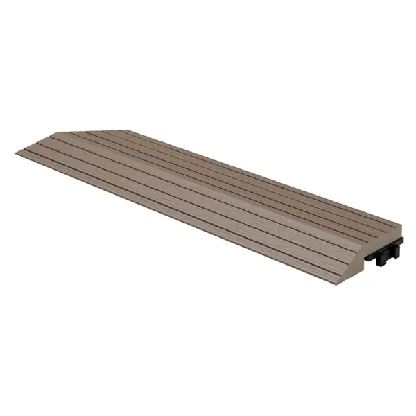 ML-Design WPC reunanauha kulma vasen tummanruskea terassilaatoille, 38x2x7,5 cm, puun näköinen, aaltopahvin muotoinen kulmanauha salaojituksella ja Tukkuhinta