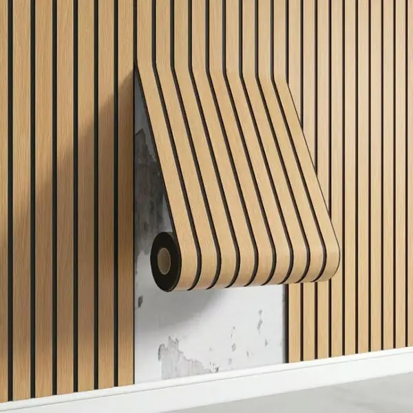 Kampanjahinta Itsekiinnittyvä PVC-rimaseinäpaneeli 300x40cm Paksu Tekotammi Puunsyy Tapettipaneeli 3D Äänieristetty Seinäkatto Tyyli 1