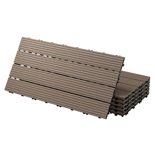 Osta Verkossa ECD Germany WPC-terassilaatat 60x30 cm 6-osainen sarja 1m² n tummanruskealle puulle etsiä puutarhan parvekelattia viemäröinti- ja