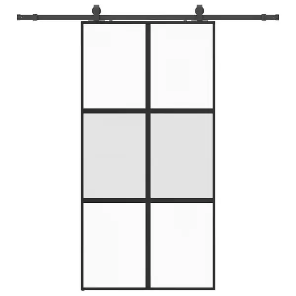 vidaXL liukuovi laitteistosarjalla 102,5x205 cm karkaistu lasi musta Nopea Toimitus