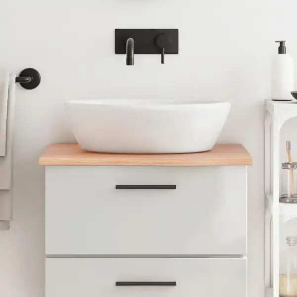 Uusi Kokoelma vidaXL Kylpyhuoneen työtaso vaaleanruskea 60x50x2 cm massiivipuu