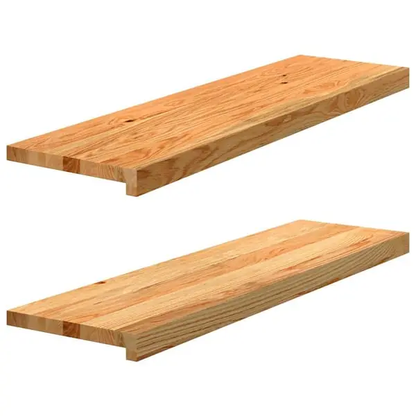 vidaXL Askelmat 2 kpl vaaleanruskea 90x30x2 cm täysi tammi Tehdashinta