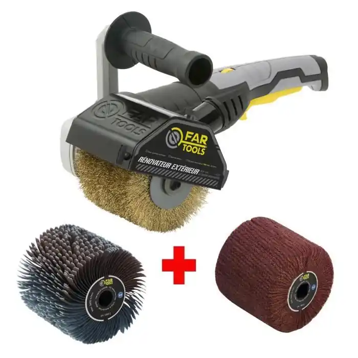 Viimeinen Mahdollisuus FARTOOLS Pack 615127 Renovator REX120C + nylonborste och remmar - Specialträ, metall och sten - Platta eller komplexa ytor