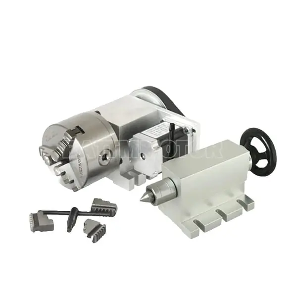 Uusi Malli CNC-kääntölauta, 3-jousta chuck, 65 mm tailstock, 0,3 astetta/askel tarkkuus, korkealaatuinen metallirakenne