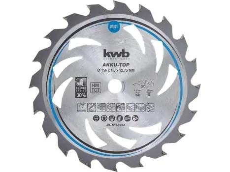 Alennettu kwb 584154 Pyöröterä kovametallista 130 x 16 x 1,0 mm Hampaiden lukumäärä (tuumaa kohden) 18 1 kpl