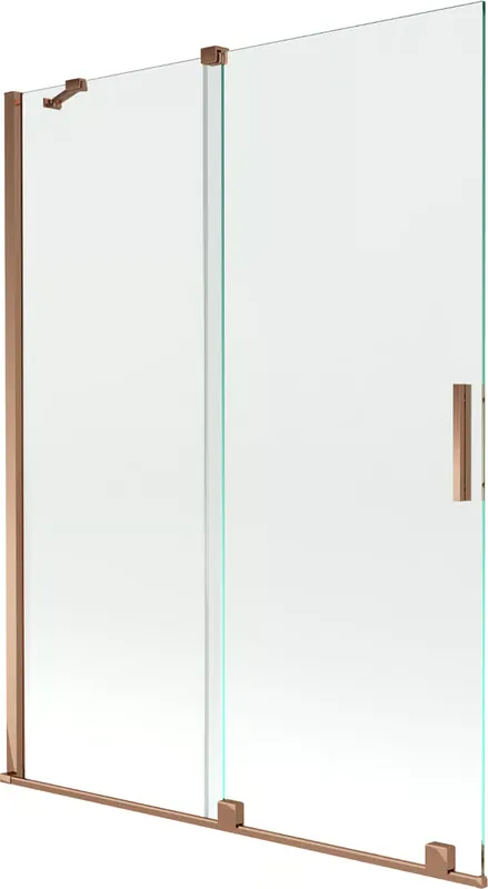 Mexen Velar 2-osainen liukuva suihkuverho 130 x 150 cm, läpinäkyvä, ruusukulta - 896-130-000-01-60 Ajankohtainen