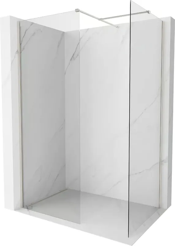 Mexen Kioto-X Suihkuseinä Walk-in 150 x 90 cm, läpinäkyvä 10 mm, harjattu nikkeli - 800-150-202-97-00-090-X Bestseller