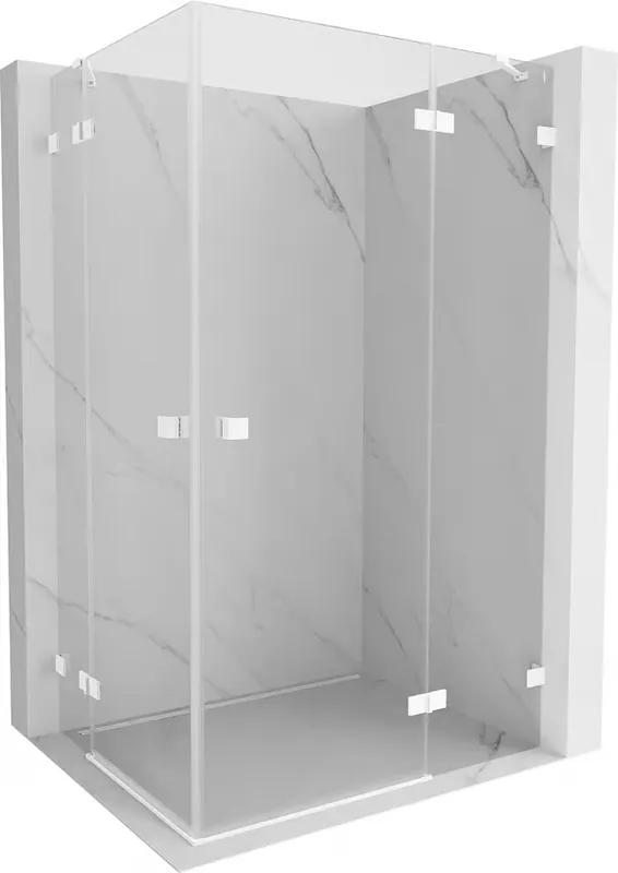 Mexen Lunar Duo oikeanpuoleinen avautuva suihkukoppi 115 x 105 cm, kirkas, valkoinen - 834-115P-105L-20-00 Alennettu Hinta