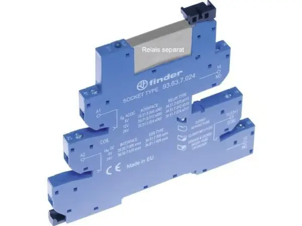 Finder 93.63.7.060 Releen pistorasia kiinnikkeellä, LED llä, releen kelan EMC-merkinnällä Sopii sarjoihin Phoenix Contact Sarja EMD-SL Finder 34.5... Nopea Toimitus