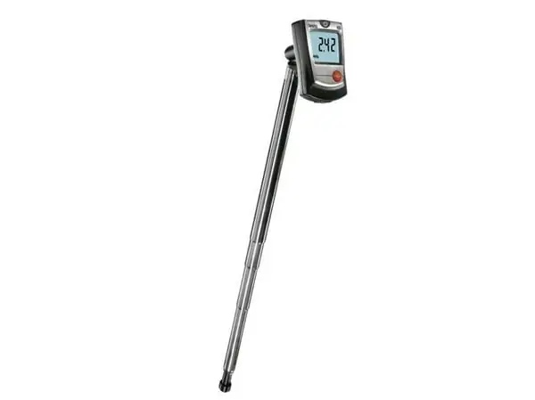 Testo 405, Kädessä pidettävä, Hot-wire, Musta, Hopea, 0 - 10 m/s, m/s, -20 - 50 °C Sertifioitu
