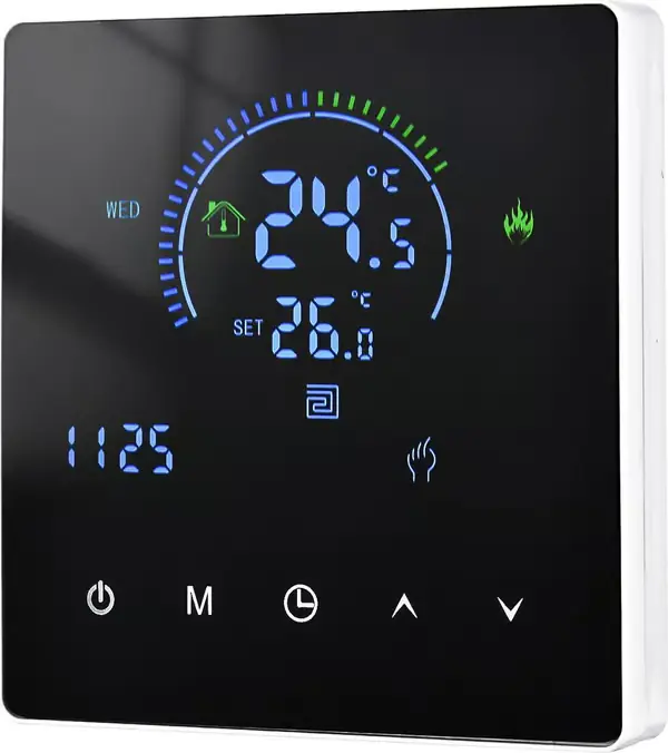 Osta Nyt Digitaalinen LCD-huonetermostaatti, seinäasennettava termostaatti, upotettava asennus, lattialämmitys, sisälämpömittari