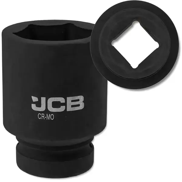 Edullinen JCB IMPACT hylsy, pitkä, 1" 50mm, 6-kulmainen Cr-Mo-hylsyavain