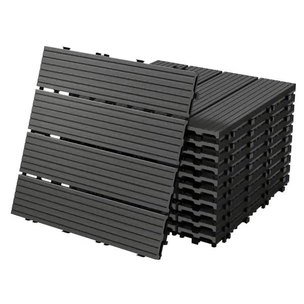 Erikoistarjous ECD Germany WPC-terassilaatat 30x30 cm 22-osainen säästöpakkaus 2 m² n puulle antrasiitille etsi puutarhan parvekelattia viemäröinti- ja