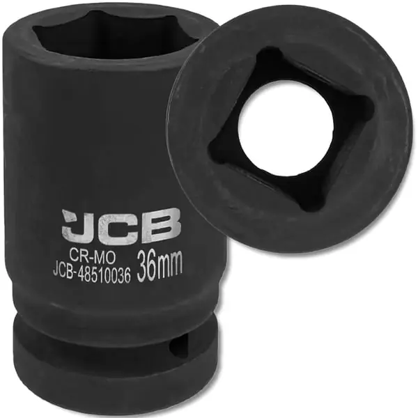 JCB syvä iskuhylsy 1" 36 mm 6-kulmainen Cr-Mo-hylsyavain Nopea Toimitus