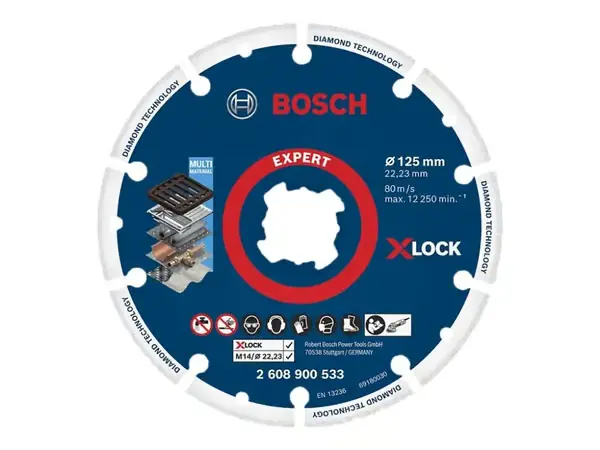 Bosch 2 608 900 533, levyleikkuri, Tasainen keskiosa, Ruostumaton teräs, Terästä, Bosch, 2,22 cm, 12,5 cm Poisto