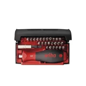 Wiha WH09393, 27 kpl, Kuusikolmio, Ruuviavain, Momenttisetti, Torx, T8H, T10H, T25H, T30H, T15H, T20H, T27H, T40H, 1/4, 331 g, Muovi Vain Rajoitetun Ajan