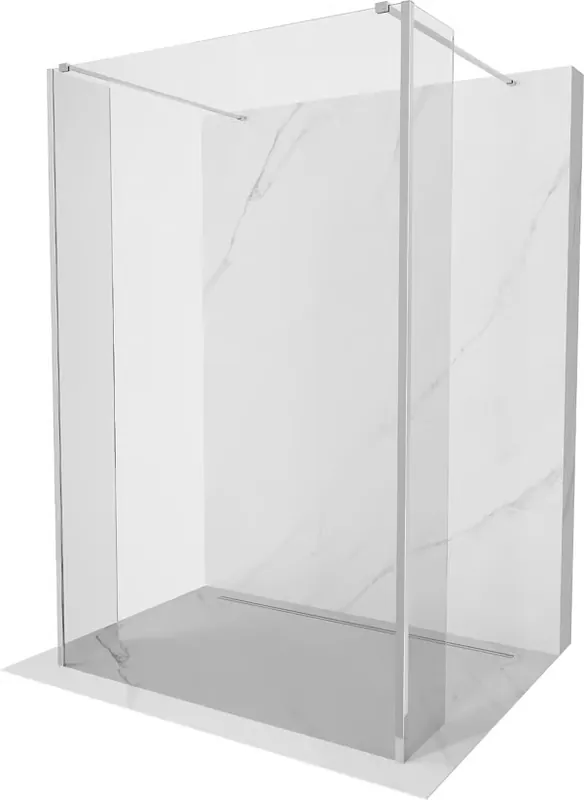 Edullinen Mexen Kioto vapaasti seisova suihkuseinä 170 x 30 x 30 cm, läpinäkyvä, kromi - 800-170-030-222-01-00-030