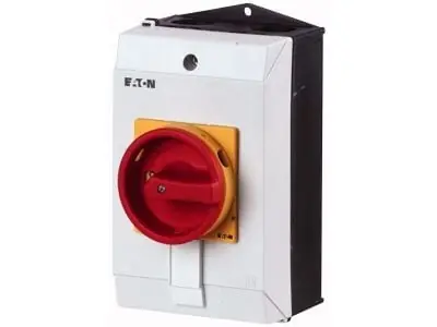 Eaton T0-4-15682/I1/SVB, Vaihtokytkin, 6P, Rød, Hvid, Gul, IP65, 80 mm, 130 mm Vain Rajoitetun Ajan