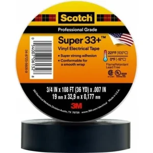 3M 33+-3/4X36YD-1, 1 kpl, Musta, PVC-muovi, Kupla, 32,9 m, 19 mm Alennettu