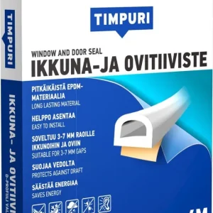 Älä Missaa TIMPURI Ikkuna- ja ovitiiviste D-profiili 6m valkoinen
