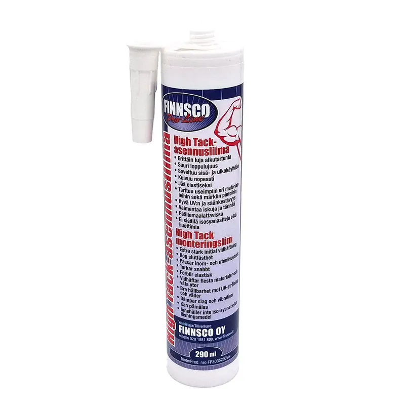 Suosittu Finnsco Pro-Line Asennus- ja kiinnitysliima 290 ml valkoinen