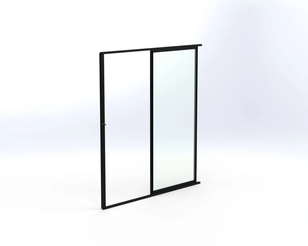 Päivän Tarjous Terassin lasiliukuovi Keraplast 1-os. 2100x915mm, kirkas/musta, sisäpuolinen nuppilukitus