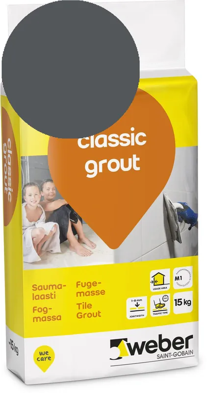 Saumalaasti Weber Classic Grout 19 Anthracite 15 kg Kausialennus