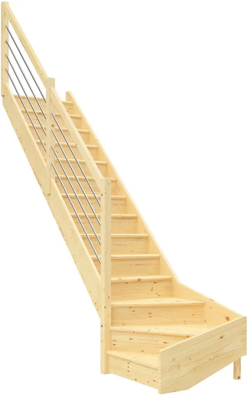 Portaat Dolle Paris, 3180mm, vasen, porraskaiteella, umpinainen malli, käsittelemätön kuusi Edullinen