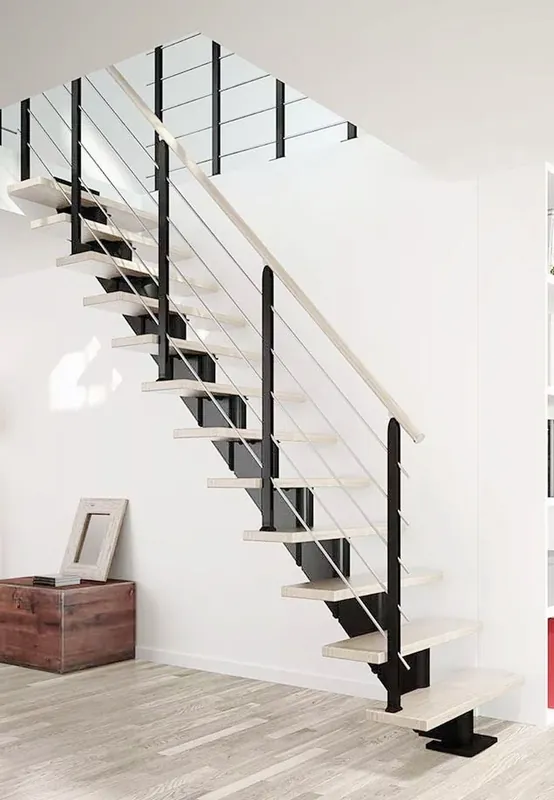 Loppuunmyynti Portaat Dolle Hamburg Design, suora, valkoöljytty tammi, eri värejä ja kokoja