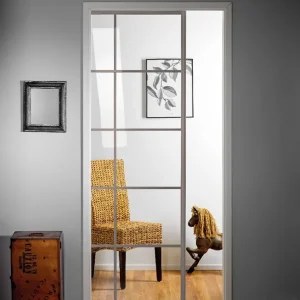 Alennettu Hinta Liukuovi seinän sisään Stella Pocket Door M11 ristikko 1125x2040mm alumiini