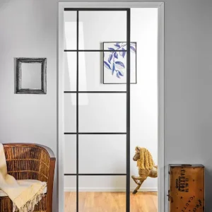 Ajankohtainen Liukuovi seinän sisään Stella Pocket Door M11 ristikko 1125x2040mm musta