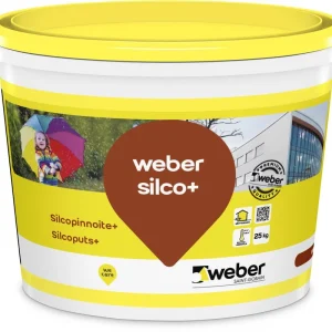 Vain Tänään Silikonihartsipinnoite Weber Silcopinnoite+ Piirto 2 mm tilausväri 25 kg