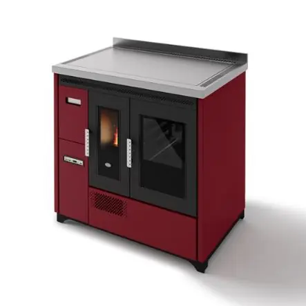 Päivän Tarjous Pellettihella Eva Calòr Enrica 8.6kW, punainen