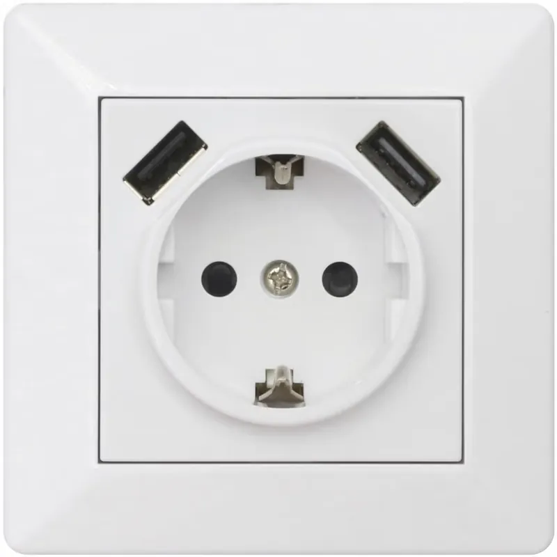Delta pistorasia usb-laturilla 1-os. + 2xusb ral 9001 Eniten Myyty