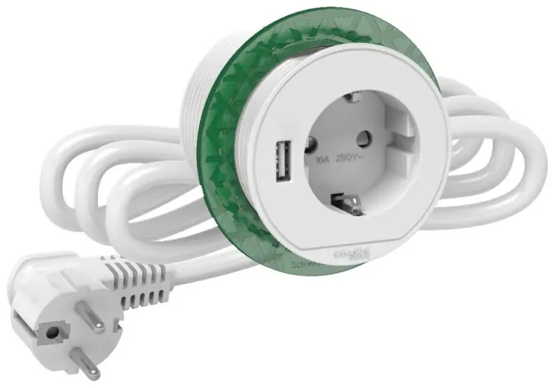 SCHNEIDER UNICA PISTORASIAPANEELI SCHUKO+USB A VALKOINEN - 1458080 Alennus
